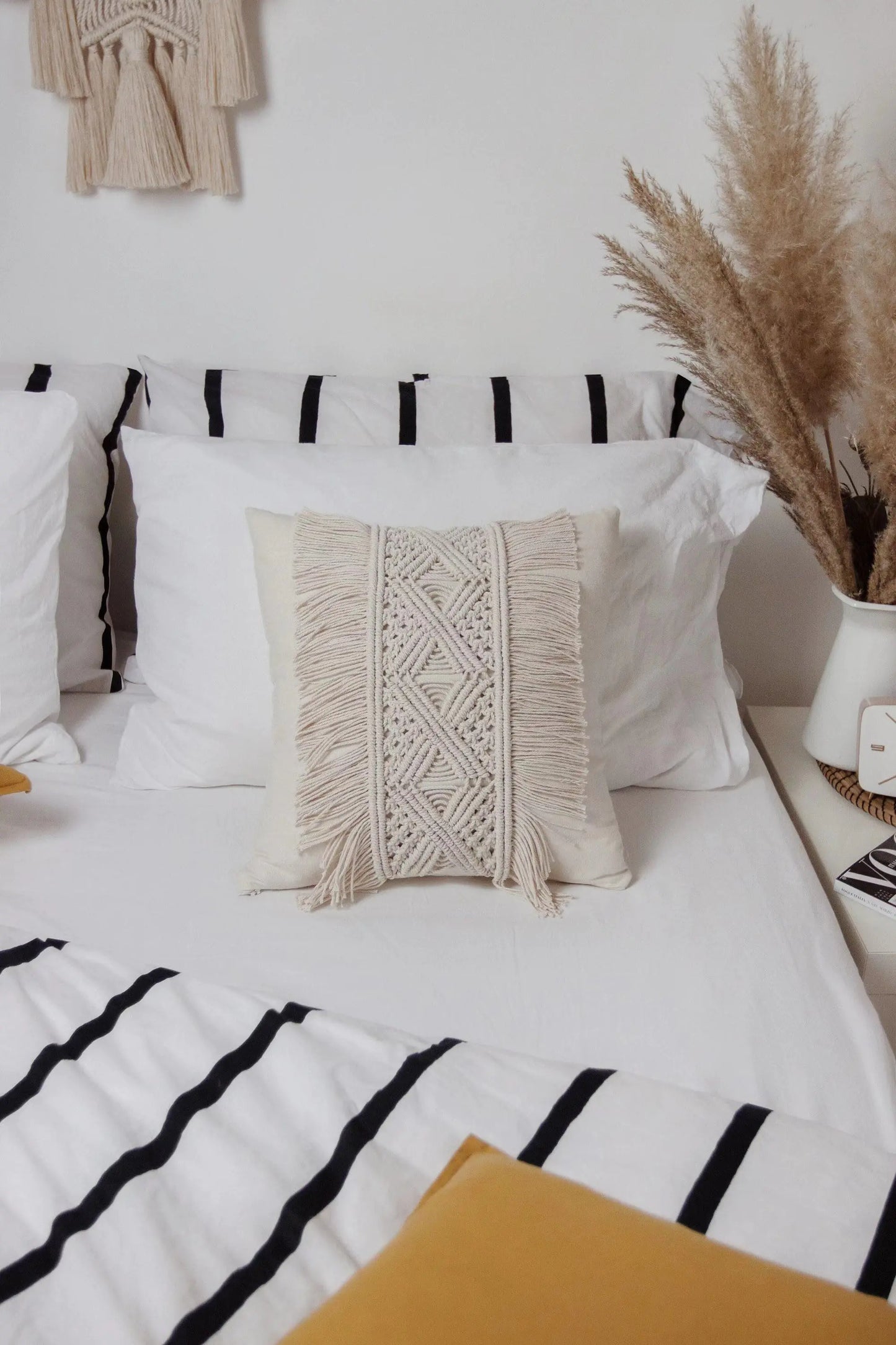 Funda de almohada con borlas – estilo boho y comodidad