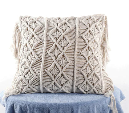 Funda de almohada con borlas – estilo boho y comodidad