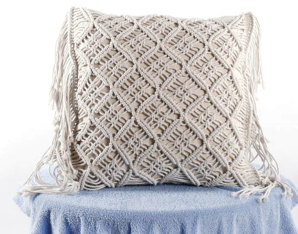 Funda de almohada con borlas – estilo boho y comodidad